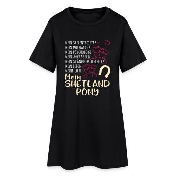 SHETLAND-PONY - mein - Frauen T-Shirt-Kleid - Schwarz - Vorne
