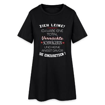 total verrückte Schwägerin - Frauen T-Shirt-Kleid - Schwarz - Vorne