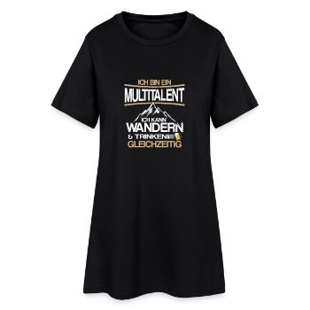 Ich kann wandern und trinken gleichzeitig - Frauen T-Shirt-Kleid - Schwarz - Vorne