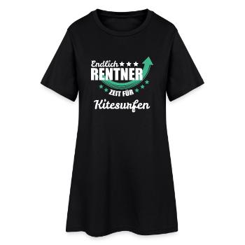 Endlich Rentner - Zeit für Kitesurfen - Frauen T-Shirt-Kleid - Schwarz - Vorne