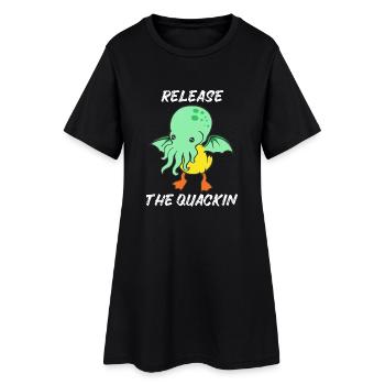 Release the Quackin Kraken Cthulhu duck duck - Women’s T-Shirt Dress - black - Front
