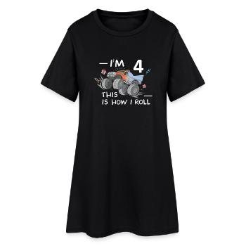 Cool Monster Truck 4ème anniversaire enfants cadeau - Robe T-shirt Femme - noir - Devant