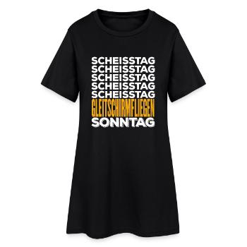 GLEITSCHIRM - Scheisstag - Frauen T-Shirt-Kleid - Schwarz - Vorne