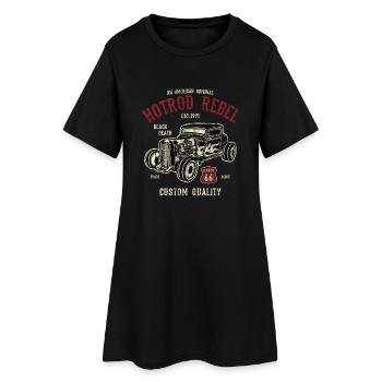 AMERICAN HOTROD - Hotrod Shirt Motiv - Frauen T-Shirt-Kleid - Schwarz - Vorne
