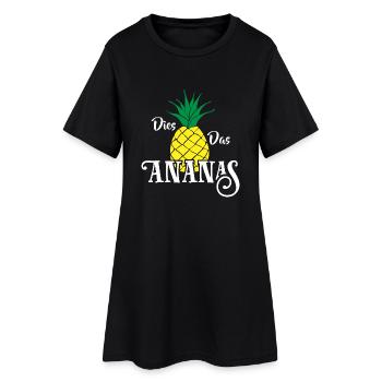Dies das Ananas (white) - Frauen T-Shirt-Kleid - Schwarz - Vorne