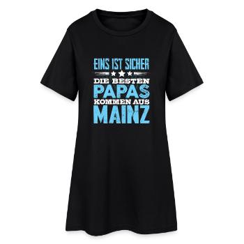 MAINZ - Papa - Frauen T-Shirt-Kleid - Schwarz - Vorne