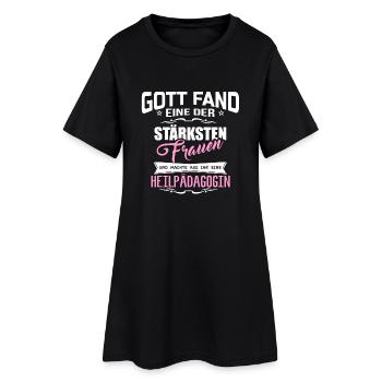 HEILPÄDAGOGIN - Frauen T-Shirt-Kleid - Schwarz - Vorne