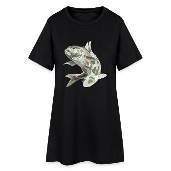 fische sternzeichen angler angeln - Frauen T-Shirt-Kleid - Schwarz - Vorne
