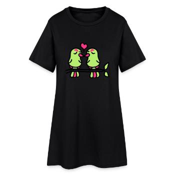 oiseaux dans l'amour 3 - Robe T-shirt Femme - noir - Devant