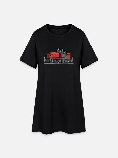 Diesellokomotive - Frauen T-Shirt-Kleid - Schwarz