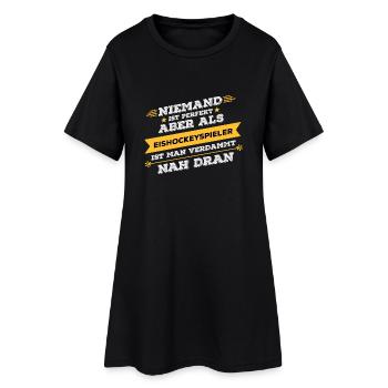 Eishockeyspieler Sportart Geschenk - Frauen T-Shirt-Kleid - Schwarz - Vorne