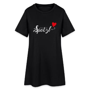 Spotzl Geschenk bayerischer Dialekt Valentinstag - Frauen T-Shirt-Kleid - Schwarz - Vorne