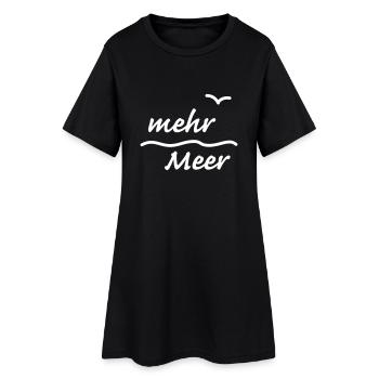 mehr Meer - Frauen T-Shirt-Kleid - Schwarz - Vorne