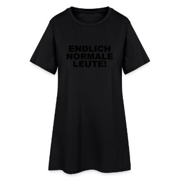Endlich normale Leute! - Frauen T-Shirt-Kleid - Schwarz - Vorne