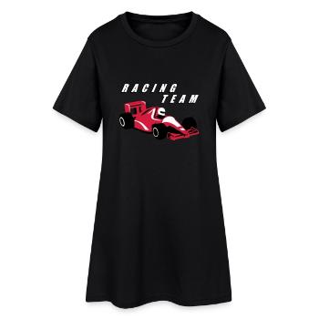 rennfahrer_d_3c - Frauen T-Shirt-Kleid - Schwarz - Vorne
