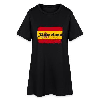Barcelone - Robe T-shirt Femme - noir - Devant