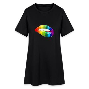 Rainbow Lips - Bouche d'amour homosexualité LGBT - Robe T-shirt Femme - noir - Devant