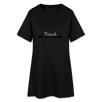 French Bulldog Logo - Frauen T-Shirt-Kleid - Schwarz - Vorne