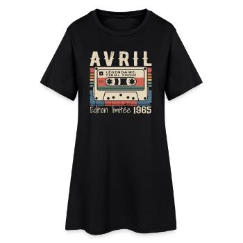 avril 1965 April 1965  - Robe T-shirt Femme - noir - Devant