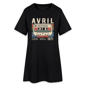 avril 1971 April 1971  - Robe T-shirt Femme - noir - Devant