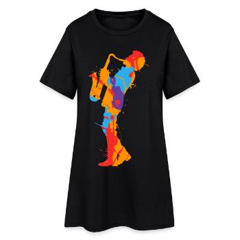 Saxophoniste Saxophone coloré Saxophone pour enfants - Robe T-shirt Femme - noir - Devant