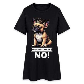 Avant de demander à Frenchdog Frenchdog - Robe T-shirt Femme - noir - Devant
