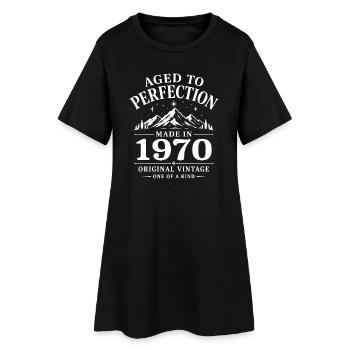 1970 Anniversaire 56 ans Retro Millésime 1970 - Robe T-shirt Femme - noir - Devant