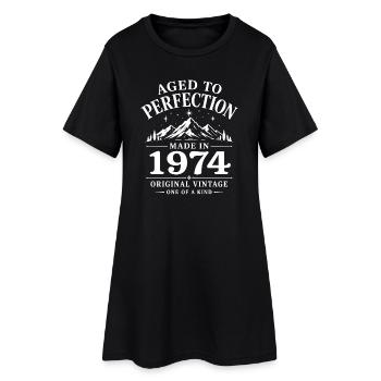1974 Anniversaire 52 ans Retro Millésime 1974 - Robe T-shirt Femme - noir - Devant