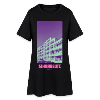 Scharbeutz Ostsee  - Frauen T-Shirt-Kleid - Schwarz - Vorne