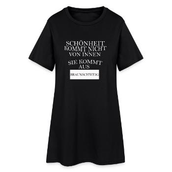 Braunschweig - Frauen T-Shirt-Kleid - Schwarz - Vorne