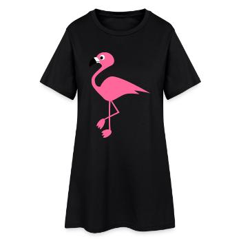 flamant - Robe T-shirt Femme - noir - Devant