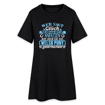 WELSH-PONY - Glück zum anfassen - Frauen T-Shirt-Kleid - Schwarz - Vorne