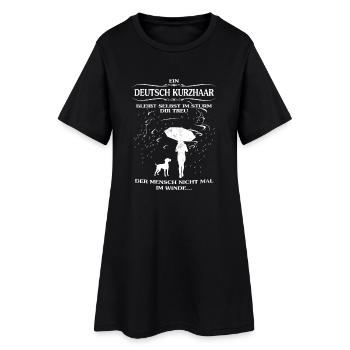 Frauen-Hundeshirt mit Deutsch Kurzhaar - Frauen T-Shirt-Kleid - Schwarz - Vorne