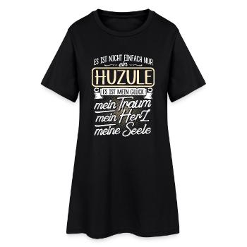 HUZULE - Herz - Frauen T-Shirt-Kleid - Schwarz - Vorne
