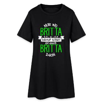 BRITTA die Echte - Frauen T-Shirt-Kleid - Schwarz - Vorne