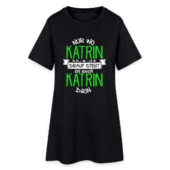 KATRIN die Echte - Frauen T-Shirt-Kleid - Schwarz - Vorne