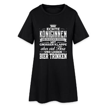 BIER-TRINKEN - liebe - Frauen T-Shirt-Kleid - Schwarz - Vorne