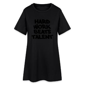 Hard work beats talent - Robe T-shirt Femme - noir - Devant