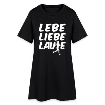 Lebe Liebe Laufe - Frauen T-Shirt-Kleid - Schwarz - Vorne