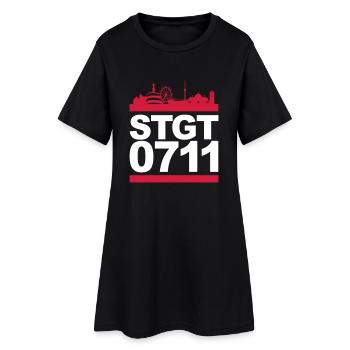 STGT 0711 - Frauen T-Shirt-Kleid - Schwarz - Vorne