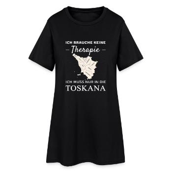 Toskana Therapie - Frauen T-Shirt-Kleid - Schwarz - Vorne
