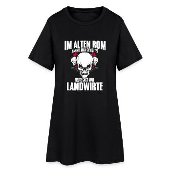 Landwirt - Frauen T-Shirt-Kleid - Schwarz - Vorne