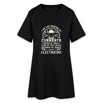 Keeper of Currents Bringer of Power Electrician - Robe T-shirt Femme - noir - Devant