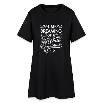 I'm dreaming of a wine Christmas - Frauen T-Shirt-Kleid - Schwarz - Vorne