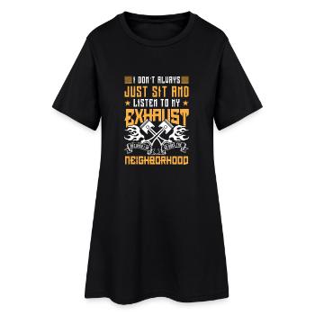 Just sit and listen to my exhaust - racer gift - Robe T-shirt Femme - noir - Devant