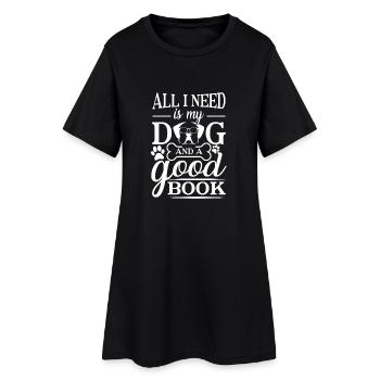 All i need is my dog and a good book - Robe T-shirt Femme - noir - Devant