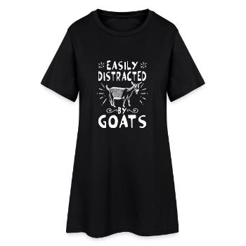 Easily distracted by goats - fun goaty gift - Robe T-shirt Femme - noir - Devant