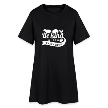 Be kind to every kind - vegan vegetarian gift - Robe T-shirt Femme - noir - Devant