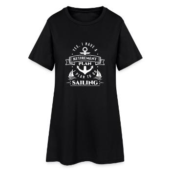 Yes i have a retirement plan to go sailing - Robe T-shirt Femme - noir - Devant