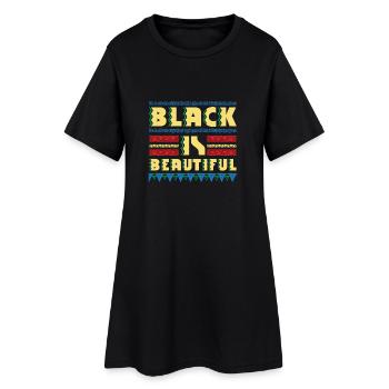 Black is Beautiful - natural african gift design - Women’s T-Shirt Dress - black - Front